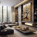 Quadro Decorativo Árvore da Vida Resplandecente Símbolo de Esperança - quadros decorativos 1 Tela Vertical, 3 Telas - em escritorio elegante