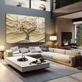 Quadro Decorativo Árvore da Vida Pétalas Brancas para Inspiração e Beleza - quadros decorativos para sala 1 Tela, 1 Tela Horizontal - em quarto contemporaneo