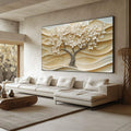 Quadro Decorativo Árvore da Vida Pétalas Brancas para Inspiração e Beleza - quadros decorativos para sala 1 Tela, 1 Tela Horizontal - em ambiente decorado
