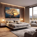 Quadro Decorativo Árvore da Vida Inspiração Sobre O Nascimento Do Sol - quadros decorativos para sala 1 Tela, 1 Tela Horizontal - em living room premium