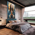 Quadro Decorativo Benção De Jesus Inspiração e Paz - quadros decorativos para sala 1 Tela Vertical, 3 Telas - em living room premium