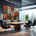 Quadro Decorativo Faces Abstratas Arte Moderna - quadros decorativos 1 Tela, 1 Tela Horizontal - em sala moderna