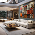 Quadro Decorativo Faces Abstratas Arte Moderna - quadros decorativos 1 Tela, 1 Tela Horizontal - em escritorio elegante