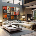Quadro Decorativo Faces Abstratas Arte Moderna - quadros decorativos para sala 1 Tela, 1 Tela Horizontal - em living room premium