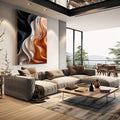 Quadro Decorativo Fluidez Abstrata Arte que Transforma - quadros decorativos para sala 1 Tela Vertical, 3 Telas - em quarto contemporaneo