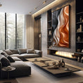 Quadro Decorativo Fluidez Abstrata Arte que Transforma - quadros decorativos 1 Tela Vertical, 3 Telas - em escritorio elegante