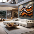 Quadro Decorativo Abstrato em Tons Marrons - quadros decorativos 1 Tela, 1 Tela Horizontal - em escritorio elegante
