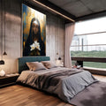 Quadro Decorativo A Paz De Nossa Senhora de Aparecida - quadros decorativos 1 Tela Vertical, 3 Telas - em sala moderna