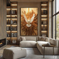 Quadro Decorativo Símbolo da Paz e Harmonia - quadros decorativos para sala 1 Tela Vertical, 3 Telas - em ambiente decorado