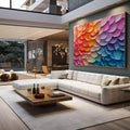 Quadro Decorativo Pétalas Abstratas Arte Moderna - quadros decorativos 1 Tela, 1 Tela Horizontal - em sala moderna