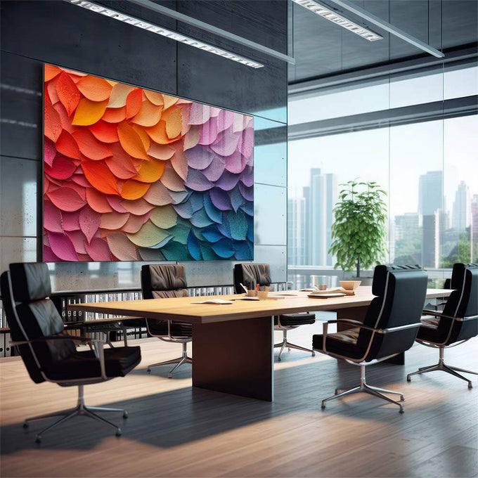 Quadro Decorativo Pétalas Abstratas Arte Moderna - quadros decorativos 1 Tela, 1 Tela Horizontal - em escritorio elegante