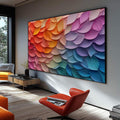 Quadro Decorativo Pétalas Abstratas Arte Moderna - quadros decorativos para sala 1 Tela, 1 Tela Horizontal - em ambiente decorado