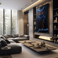 Quadro Decorativo Olhar Profundo da Coruja Belezas da Natureza - quadros decorativos para sala 1 Tela Vertical, 3 Telas - em living room premium