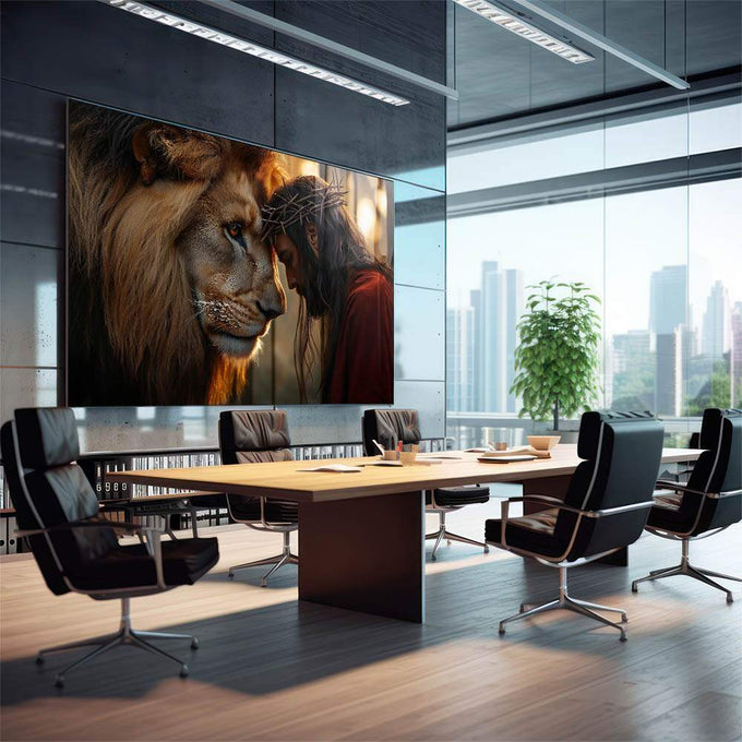 Quadro Decorativo União de Força e Fé Inspiração e Estilo - quadros decorativos para sala 1 Tela, 1 Tela Horizontal - em quarto contemporaneo