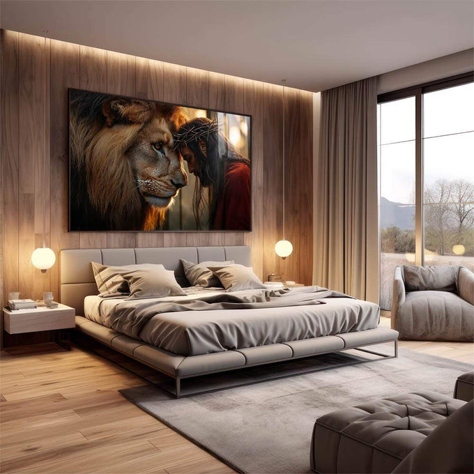 Quadro Decorativo União de Força e Fé Inspiração e Estilo - quadros decorativos 1 Tela, 1 Tela Horizontal - em escritorio elegante
