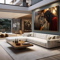 Quadro Decorativo União de Força e Fé Inspiração e Estilo - quadros decorativos para sala 1 Tela, 1 Tela Horizontal - em living room premium