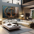 Quadro Decorativo Poder e Justiça Arte Inspiradora - quadros decorativos 1 Tela, 1 Tela Horizontal - em sala moderna