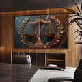 Quadro Decorativo Poder e Justiça Arte Inspiradora - quadros decorativos para sala 1 Tela, 1 Tela Horizontal - em ambiente decorado