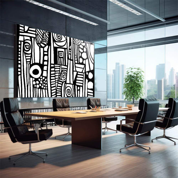 Quadro Decorativo Abstrato Desleixado Arte Única - quadros decorativos 1 Tela, 1 Tela Horizontal - em sala moderna