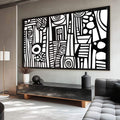 Quadro Decorativo Abstrato Desleixado Arte Única - quadros decorativos para sala 1 Tela, 1 Tela Horizontal - em ambiente decorado