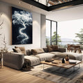 Quadro Decorativo Árvore da Vida Esfumaçada Elegância Natural - quadros decorativos para sala 1 Tela Vertical, 3 Telas - em quarto contemporaneo