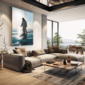 Quadro Decorativo Jesus Sobre as Águas - quadros decorativos 1 Tela Vertical, 3 Telas - em escritorio elegante