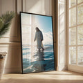 Quadro Decorativo Jesus Sobre as Águas - quadros decorativos para sala 1 Tela Vertical, 3 Telas - em ambiente decorado