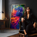 Quadro Decorativo Ave Magnífica Colorida Beleza e Sofisticação - quadros decorativos para sala 1 Tela Vertical, 3 Telas - em living room premium