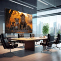 Quadro Decorativo Majestosa Família de Leões - quadros decorativos 1 Tela, 1 Tela Horizontal - em sala moderna