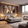Quadro Decorativo A Simplicidade da Família de Leões Amor e União - quadros decorativos para sala 1 Tela, 1 Tela Horizontal - em quarto contemporaneo