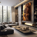 Quadro Decorativo Leões Profundidade da Família - quadros decorativos 1 Tela Vertical, 3 Telas - em escritorio elegante