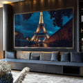 Quadro Decorativo Magnífico da Torre Eiffel Arte Elegante - quadros decorativos para sala 1 Tela, 1 Tela Horizontal - em ambiente decorado