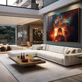 Quadro Decorativo Torre Eiffel ao Amanhecer - quadros decorativos 1 Tela, 1 Tela Horizontal - em sala moderna