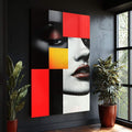 Quadro Decorativo Mulher Minimalista: Elegância que Inspira - quadros decorativos para sala 1 Tela Vertical, 3 Telas - em ambiente decorado
