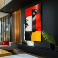 Quadro Decorativo Mulher Minimalista - Sofisticação e Empoderamento - quadros decorativos para sala 1 Tela Vertical, 3 Telas - em ambiente decorado