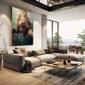 Quadro Decorativo Leão Submerso - quadros decorativos 1 Tela Vertical, 3 Telas - em escritorio elegante
