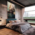 Quadro Decorativo Leão Submerso - quadros decorativos para sala 1 Tela Vertical, 3 Telas - em living room premium