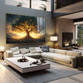 Quadro Decorativo Árvore da Vida sobre o Sol - Arte que Inspira - quadros decorativos 1 Tela, 1 Tela Horizontal - em escritorio elegante