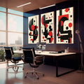 Quadro Decorativo Minimalista Moderno - quadros decorativos para sala 1 Tela Vertical, 3 Telas - em quarto contemporaneo