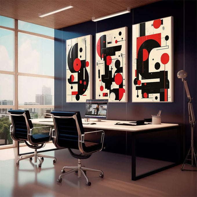 Quadro Decorativo Minimalista Moderno - quadros decorativos para sala 1 Tela Vertical, 3 Telas - em quarto contemporaneo