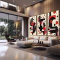 Quadro Decorativo Minimalista Moderno - quadros decorativos 1 Tela Vertical, 3 Telas - em escritorio elegante