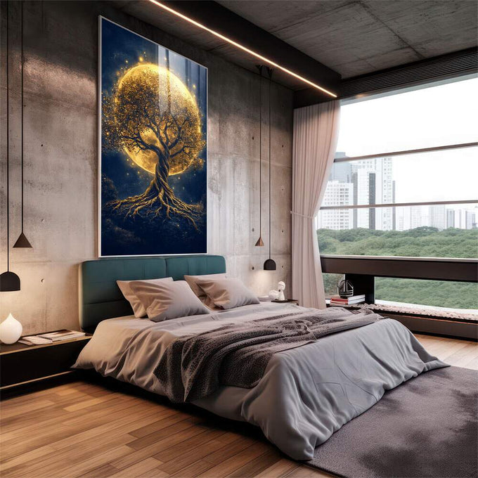 Quadro Decorativo Árvore da Vida - A Beleza da Natureza - quadros decorativos para sala 1 Tela Vertical, 3 Telas - em living room premium