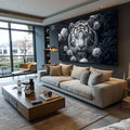 Quadro Decorativo Animal - Tigre Branco - quadros decorativos para sala 1 Tela, 1 Tela Horizontal - em ambiente decorado