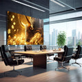 Quadro Decorativo Touro do Bitcoin - quadros decorativos 1 Tela, 1 Tela Horizontal - em sala moderna