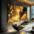 Quadro Decorativo Touro do Bitcoin - quadros decorativos para sala 1 Tela, 1 Tela Horizontal - em ambiente decorado