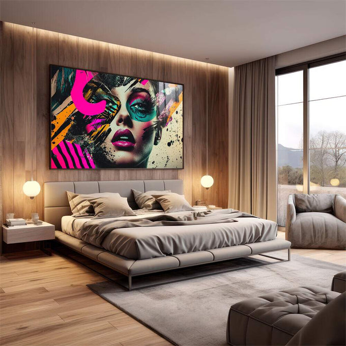 Quadro Decorativo Abstrato Mulher - quadros decorativos 1 Tela, 1 Tela Horizontal - em escritorio elegante