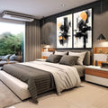 Quadro Decorativo Moderno Abstrato: Sol e Texturas - quadros decorativos para sala 2 Telas, abstrato - em living room premium