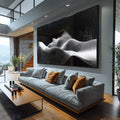 Quadro Decorativo Minimalista Preto e Branco - quadros decorativos para sala 1 Tela, 1 Tela Horizontal - em ambiente decorado