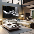 Quadro Decorativo Minimalista Preto e Branco - quadros decorativos para sala 1 Tela, 1 Tela Horizontal - em quarto contemporaneo