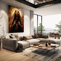 Quadro Decorativo A Luz de Nossa Senhora de Guadalupe - quadros decorativos para sala 1 Tela Vertical, 3 Telas - em living room premium